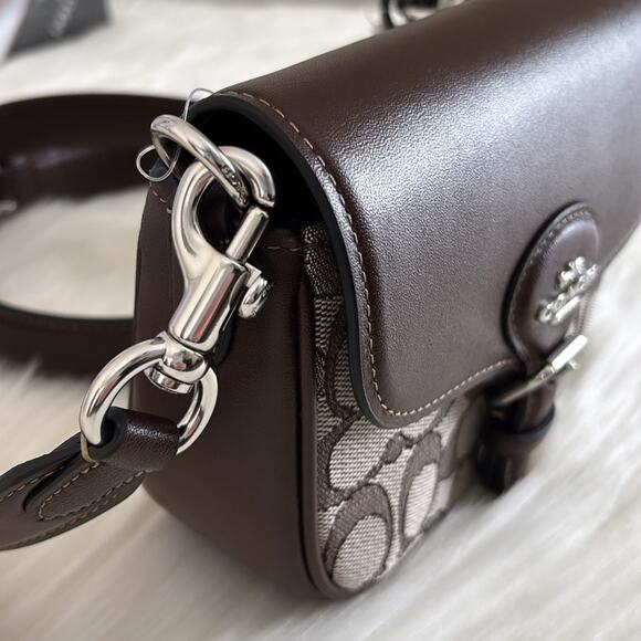 NWT💃Coach Amelia Saddle Bag In Signature Jacquard - Picture 3 of 10
